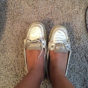 Sperrys (gold) size 7